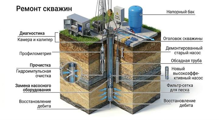 Ремонт скважин в Набережных Челнах